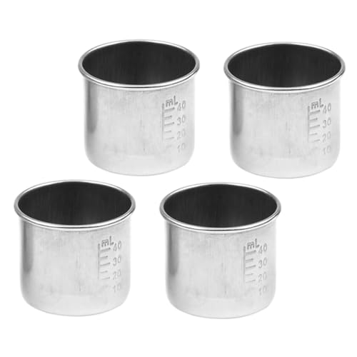 NIYANGLE Bicchiere Graduato in Acciaio 304 Set Da 4 Misurini Portatili Per Medicinali Pratici e Facili Da Usare Per Uso e Ospedaliero 40ml Scala Graduata