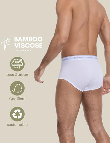 Image of Men's Underwear Briefs Viscose from Bamboo, Moisture Wicking Tagless Underwear for Men Pack Comfort Fly