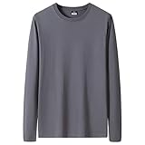 Men's Crewneck Sweater T Shirt Classic Jumper Long Sleeve Pullover Top Soft Casual Loose Workout Tops Sweaters (Small,Dark Grey)