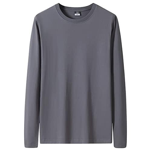 Men's Crewneck Sweater T Shirt Classic Jumper Long Sleeve Pullover Top Soft Casual Loose Workout Tops Sweaters (Small,Dark Grey)