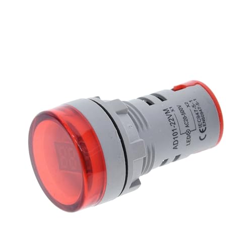 �𗬓d���\���f�W�^��LED�d���v 22MM AD16�^ AC20-500V �~�jLED�f�W�^���f�B�X�v���C AC�d���v�C���W�P�[�^�[���C�g(Red)