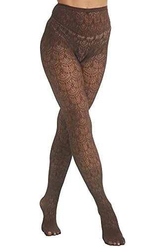 JarseHera Women Patterned Tights Hollow Out Knitted Pantyhose High Waist Chiffon Lace Fishnet Stockings4