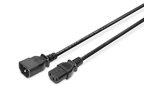 DIGITUS Alargador para Cable de conexión a la red, 1.8 m, C14 a C13, macho, hembra, H05VV-F3G, 0.75 mm²