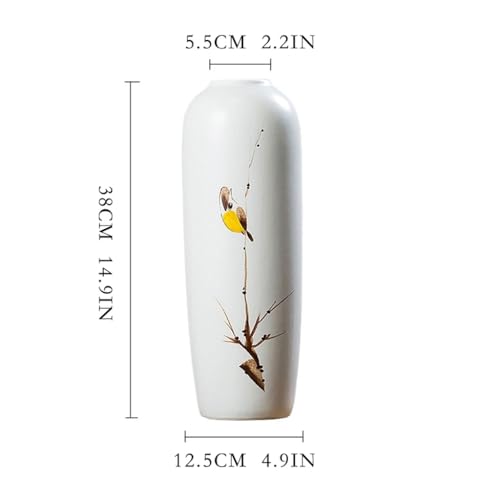Vase en céramique blanche retro avec oiseau en porcelaine pour decoration de table - 3
