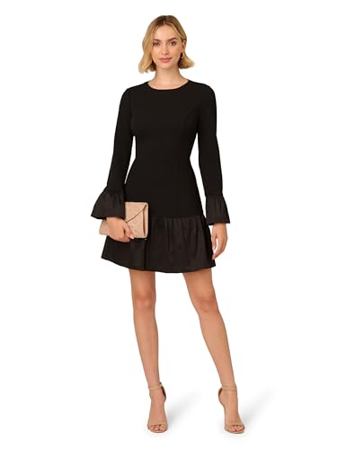 Adrianna Papell Women's Crepe and Taffeta Midi Dress4