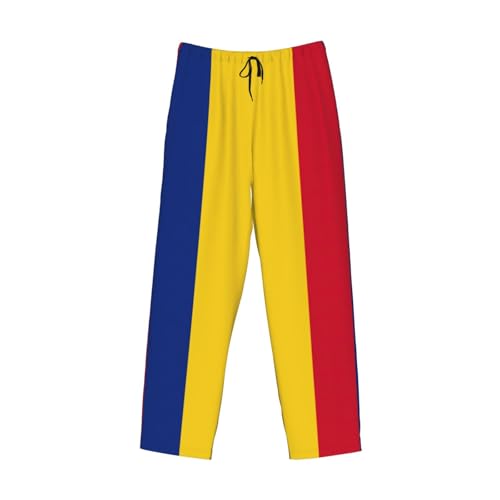 Flag of Romania print Men's Pajama Pant Soft Lounge Sleep Pants Pockets Mens Novelty,Funny pj for men2