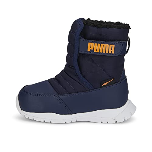 PUMA Jungen Unisex Kinder Nieve Boot WTR AC Inf Sneaker, Peacoat-Vibrant Orange, 23 EU