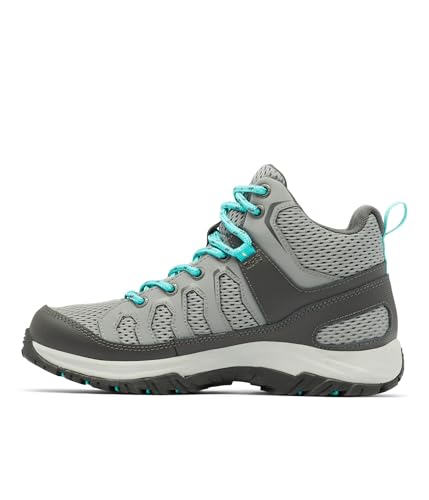 Columbia Womens Granite Trail Mid Waterproof, Titanium Grey Steel/Bright Aqua, 10.5