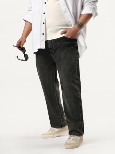 Image of Urbano Plus Men's Regular Fit Heavy Washed Denim Jeans Stretchable