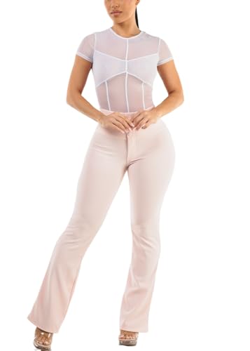 Moda Xpress Women's Juniors High Waist Pull On Stretchy Butt Lifting Black, Plaid, Printed Skinny Pants 10596R2