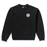 Volcom Stone Stack Crew - Sudadera de Forro Polar para Hombre, Negro What, Medium