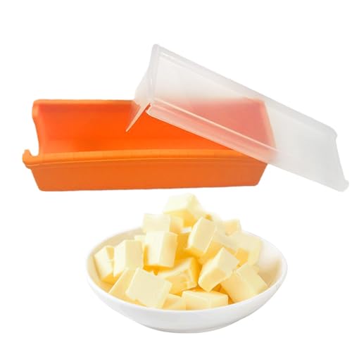 Beurrier générique allant au beurre au micro-ondes et au plat | Silicone de beurre avec lame de tranche intégrée | Furra de fromage durable pour comptoir, réfrigérateur,