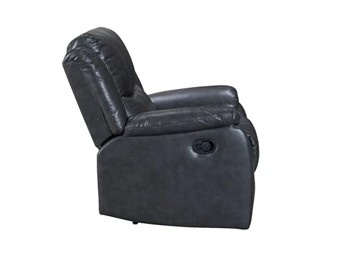Image of Abode Homez Leatherette Fabric Manual Recliner | 1 Seater Sofa | Single Sofa Recliner | 1 Seater Chair Sofa | 1 Year Warranty (Finish Color - Grey)