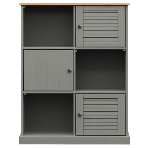 Mueble librería VIGO de madera maciza de pino gris de alta resistencia 6
