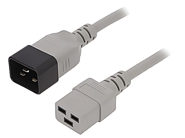 Câble IEC C19 vers C20 1,8m gris LIAN D WN113 cordons secteur PVC 3G1,5mm2