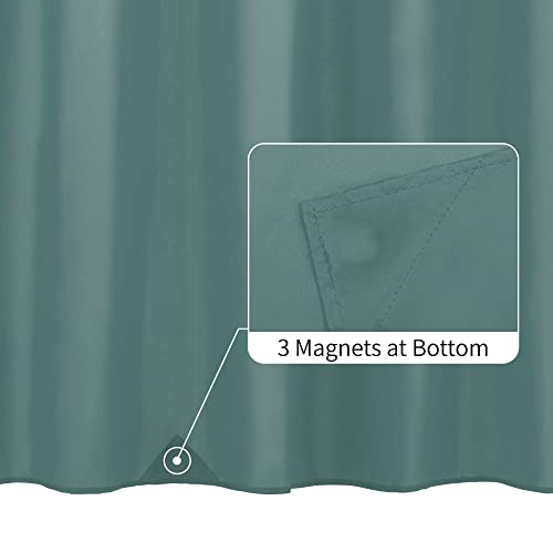 Image of ALYVIA SPRING Extra Long Waterproof Fabric Shower Curtain Liner Teal, 72x84 | 3 Magnets, Soft Cloth & Hotel Quality, Machine Washable, Light-Weight, Extra Long Size