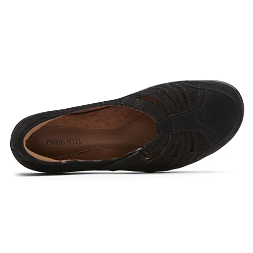Cobb Hill Women's Penfield Wishbone Ballet Flat, Black Nubuck, 7 #TOP2