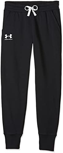 Under Armour Womens Rival Fleece Joggers , Black (001)/White , XX-Large