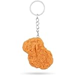 RGEVGER Realistic Chicken Nugget Keyring, Fried Chicken Keyring Keychain, Funny Gifts Chickens Nugget Keyrings, Creative Imitation Food Keychain, for Suitcase, School Bag, Keys and More
