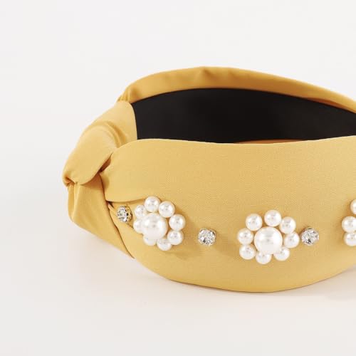 Bandeau fleur de perle rétro crâne haut avec strass couleur Argento - 6