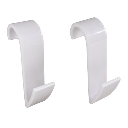 SOMATHERM FOR YOU, Lot de 2 crochets blancs pour sèche-serviette à tube rond - Accessoires pratiques à suspendre pour salle de bain - Idéal pour un rangement optimal et décoratif