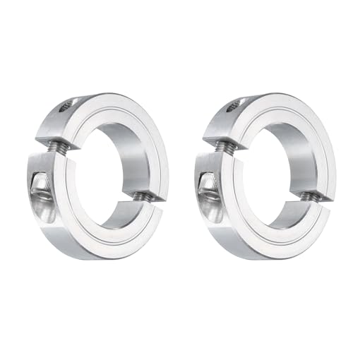 uxcell 1-1/4 inch bore aluminum double split shaft collar 2 pack