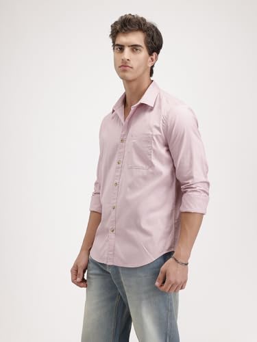 Image of WROGN Men's 100% Cotton Shirt | Solid Style | Slim Fit