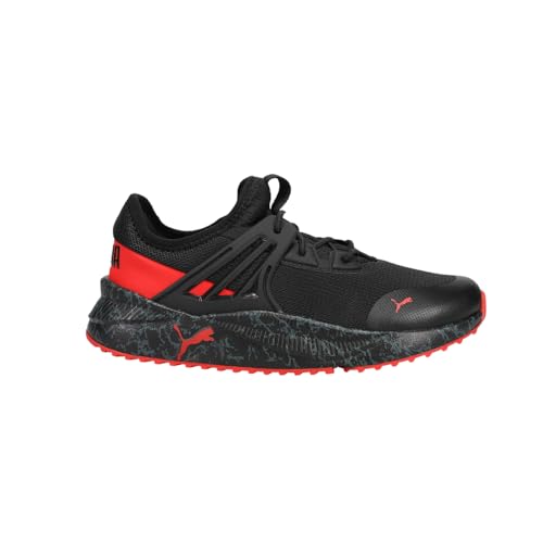 PUMA Pacer Future Marbleized AC PS Boys' Toddler-Youth Sneaker 11.5 M US Little Kid Black-High Risk Red-Castlerock-Marble