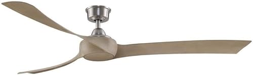 Miniatura 7 de Fanimation Wrap Custom - Ventilador de techo de 3 aspas, 15.96 pulgadas de alto y 72 pulgadas de ancho, acabado negro, color natural de hoja