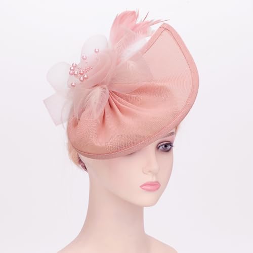 Image of DRESHOW Women Fascinator Hats Tea Party Hat Vintage Pillbox Hat Headband for Cocktail