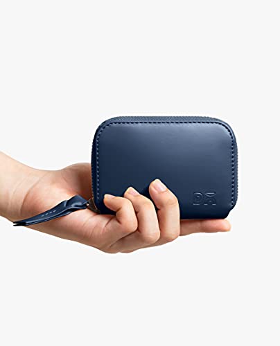 Image of DailyObjects Ultramarine Blue Zipper Slim Card & Coin Wallet | Made with Vegan Leather Material | Carefully Handcrafted | Coin Pocket