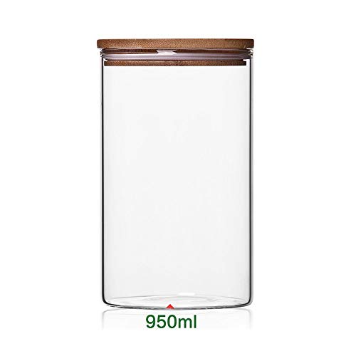 Newerlives Air Tight Storage Jar, Glass Storage Tank with a Natural Bamboo Lid