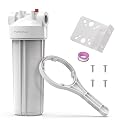 Purevua PFW10 Whole House Water Filter Housing, Fits 10” x 2.5” Big Filters, Inline Pre-Filtration System for RV, Home Well and City Water Sediment etc with 3/4" NPT Port, Pressure Relief Valve