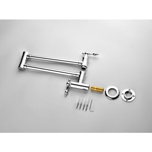 Robinet de cuisine mural pliable rotation 360° et double commande - 6