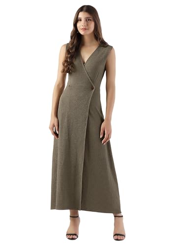 Image of Selvia Textured Lycra A-Line Dress for Women, One Piece Western Dress for Women