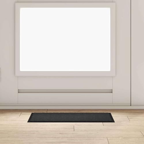Mokuyary Tapis de Porte Anthracite 60 x 40 x 1.2 cm Tissu en Teddy, Tapis d'Entrée Paillasson Interieur Antidérapant pour Couloir, Cuisine -A