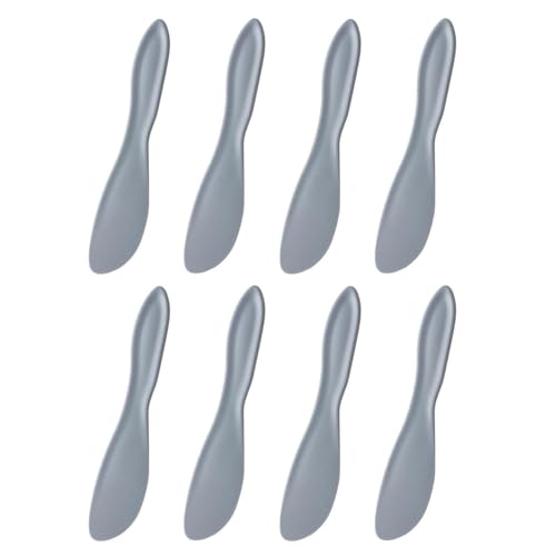 Generisch Plastik Buttermesser Aufstrichmesser für Marmelade Butter Sahne Käse Buttermesser Kunststoff Plastikmesser Antihaft Besteck Rutschfester Buttermessers Kleine (Grey)