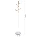 Versa 18790697 Perchero pie blanco - Metal y madera 171x28x28cm, 6 colgadores