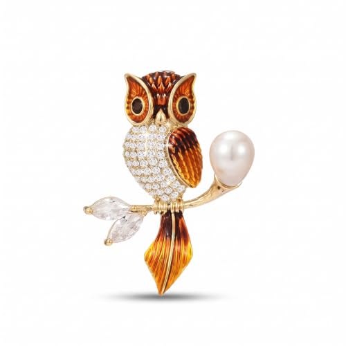 Image of Animal Brooch for Women Zirconia Rhinestone Abalone Shell Animal Lapel Pin Christmas Birthday Holiday Gift for Wife Mother Girlfriend Daughter