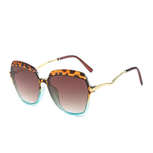 Vintage Fashionable Sunglasses for Women Multicolored Frame Golden Glasses with Irregular Leg Sunglasses