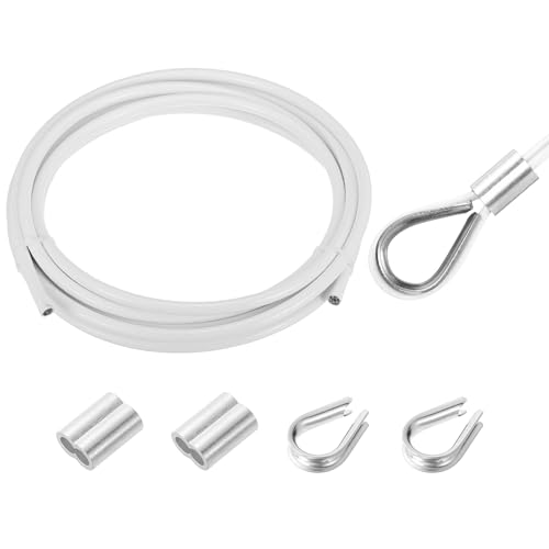 Cuerda de alambre de acero inoxidable 304 con revestimiento blanco de vinilo de 5m