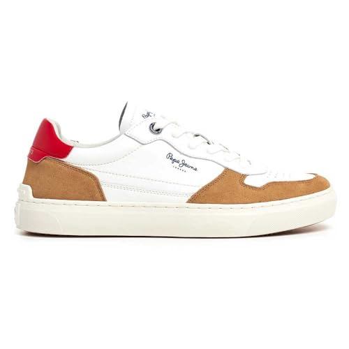 Pepe Jeans Homme Camden Street M Basket en cuir marron ou blanc