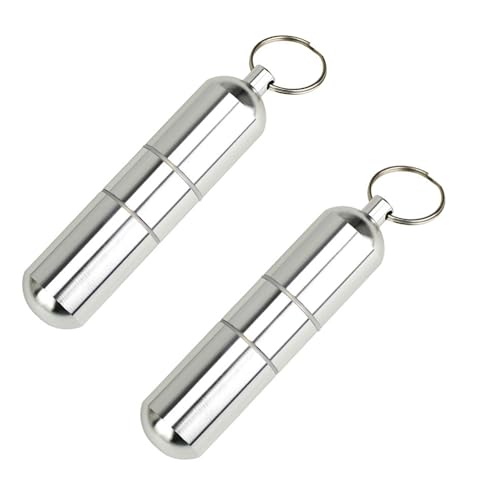 Materiale premium: portachiavi in alluminio scatola per compresse. È realizzato in lega di alluminio e ha buone proprietà di tenuta, è forte e durevole, leggero e portatile. Il portasigarette viene fornito con un portachiavi, in modo da poterlo attaccare facilmente allo zaino o alle chiavi, ideale per viaggiare