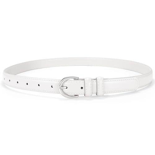 Cintura in Pelle Bianca Minimal