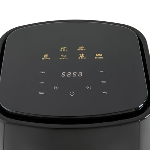 TaNeHaKi Air Fryer Fritteuse 15L Air Fryer Ofen Heißluftfritteuse 80-200℃ Airfryer mit LED-Touchscreen Fritteusen Air Fryer Digitale Heißluftfritteuse mit Glastürfenster 1400W (Schwarz) – Bild 5