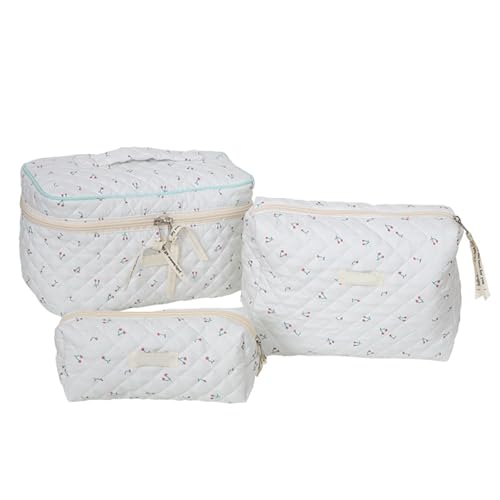 3点セット メイクアップバッグ 旅行用 コスメバッグ セット 大容量 トイレタリーバッグ フラワープリント ウォッシュバッグ ペンケース 女性 女の子用