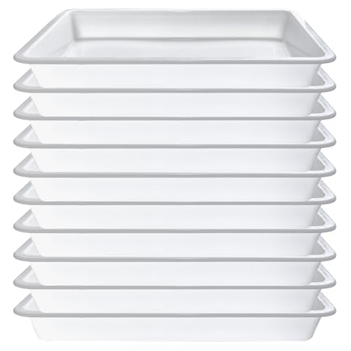 10PCS Plastic Art Trays,White Activity Crafts Tray,Organizer Trays,Serving Tray for