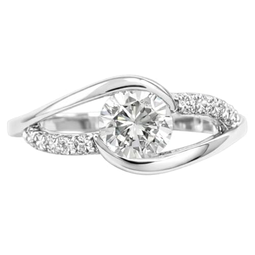 Bague Solitaire Argent à Porter au Quotidien avec Anneau Vague Chic