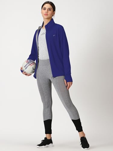 Image of BLUE TYGA SUNSCREEN JACKET Women's Travel Nylon Solid Plain Sports Summer Gym Workout Running Travel Trekking and Sunscreen Jacket for Women Nylon Winter Casual Wear