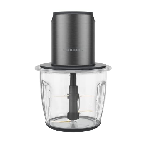 Foto von Grundig Delisia Novus CH 7140 Professioneller Multi-Zerkleinerer, 500 Watt, 4 Edelstahlmesser mit Zirkonium-Beschichtung, 1l Glasbehälter, 2 Stufen, Anti-Rutsch-Unterlage, Dark Inox/Schwarz
